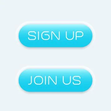 Sign up, join us blue buttons for websites, vector illustration Illustrazione stock