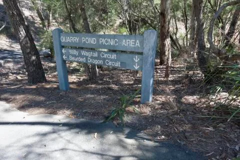 Sign at a junction of walking paths 스톡 사진