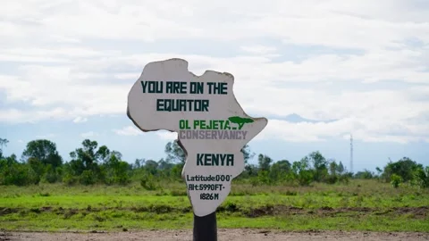 Sign For Kenyan Equator Stock Footage 305124592