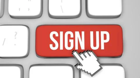 Sign up keyboard key Stock Photos