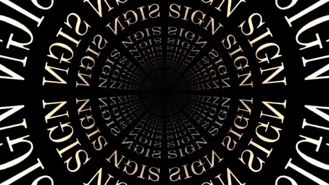SIGN Keyword Animation, 3D Pattern, Background Loop. Manifestation concept. Stock Footage 252080618