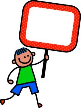 Sign Kid Stock-Illustration