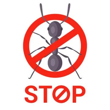 Sign kill an ant on a white background. rid the house of insects. Illustration