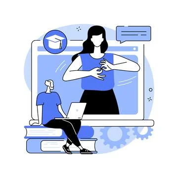 Sign language classes abstract concept vector illustration. Stock Illustration