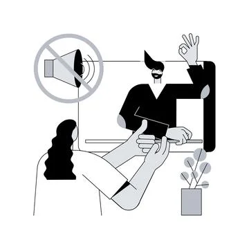 Sign language classes abstract concept vector illustration. Stock Illustration