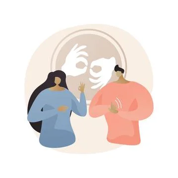 Sign language conversation abstract concept vector illustration. Illustrazione stock