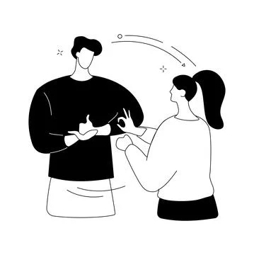 Sign language conversation abstract concept vector illustration. 스톡 일러스트