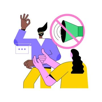 Sign language conversation abstract concept vector illustration. Stock Illustration