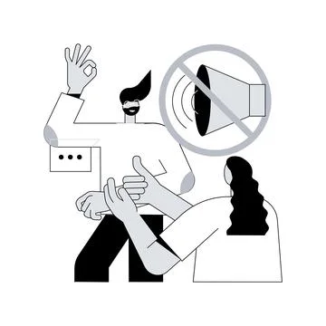 Sign language conversation abstract concept vector illustration. 스톡 일러스트