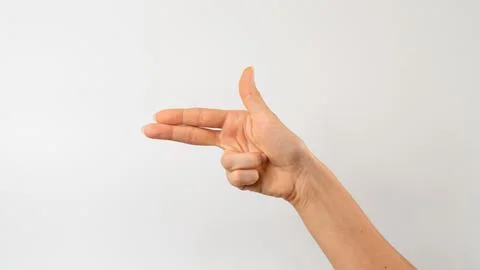 Sign language of the deaf and dumb people, English letters ch Stock Photos