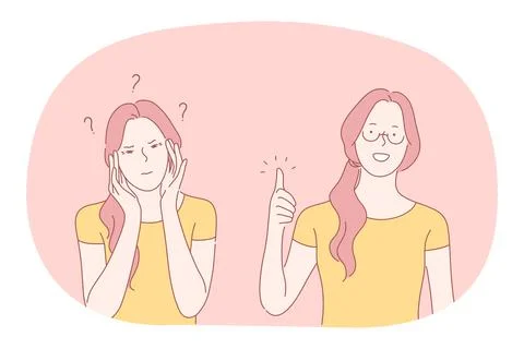 Sign language, gestures, hands communication concept Illustrazione stock