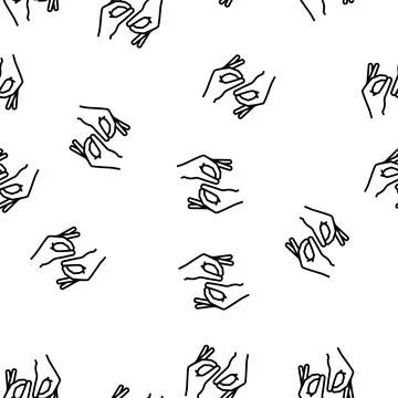 Sign language vector seamless pattern Stock Illustration