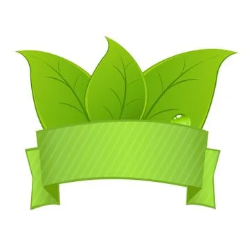 Sign with leaves Stock Illustration