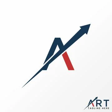 Sign letter initial A font up arrow monogram typography fasted purpose Stock Illustration