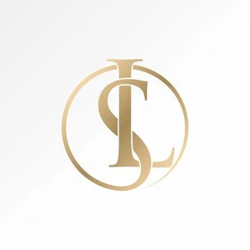 Sign letter initial LS or SL serif font circle connect monogram beauty brand Stock Illustration