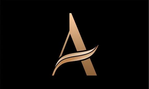 Sign letter A with leaf Stock Illustration