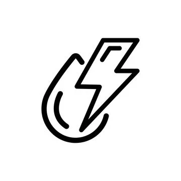 Sign Lightning, with water drop Vector Illustration Stock Illustration