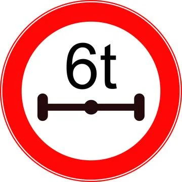 The sign limiting the load on the axle. Illustrazione stock