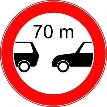A sign limiting the minimum distance. Vector image. 스톡 일러스트