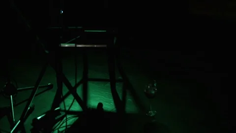 A sign lit up at night Video stock 124166346