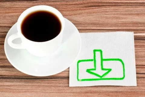 The sign of loading on a napkin Stock Photos