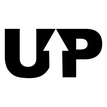 Sign logo up arrow in the word, vector up arrow Stock Illustration