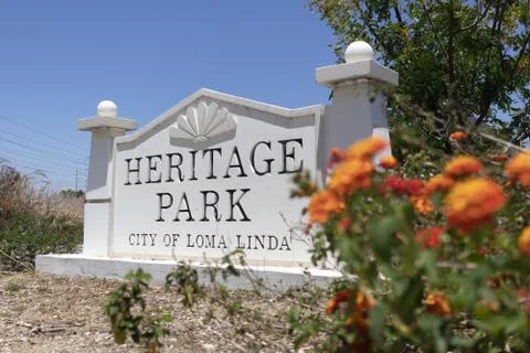 Sign - Loma Linda Heritage Park Stock Photos