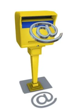 At-sign mailbox Stock Illustration
