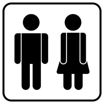 Sign for male and female toilet or restroom icon Stock Illustration