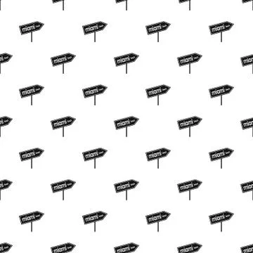 Sign Miami beach pattern, simple style Illustrazione stock