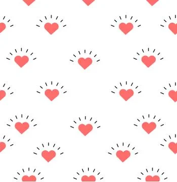Sign mini heart seamless pattern Stock Illustration