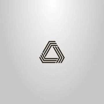Sign modern futuristic triangular structure of three lines with obtuse angles Illustrazione stock