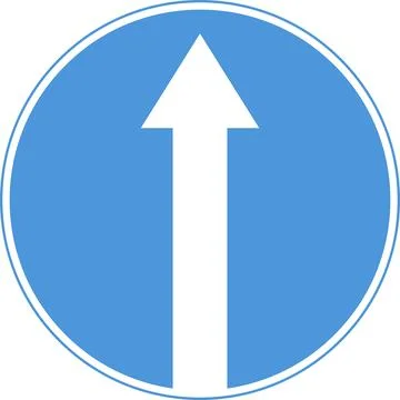 The sign is moving only straight. Vector image.d Illustrazione stock