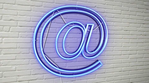 At Sign Neon Stock Footage 143425702