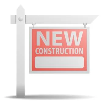Sign new construction Illustrazione stock