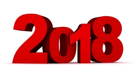 Sign new year 2018 on white background and alpha channel Stock Footage 80379211