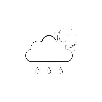 The sign of the night rain icon. Elements of weather signs icon. Premium quality Stock Illustration