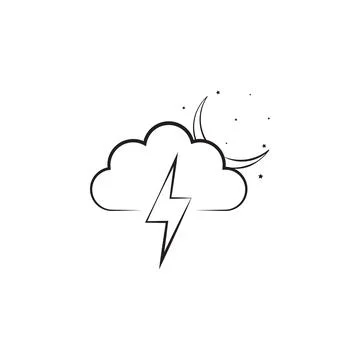 A sign of a night storm icon. Elements of weather signs icon. Premium quality Stock Illustration