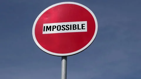 Sign no entry impossible 스톡 동영상 142797239