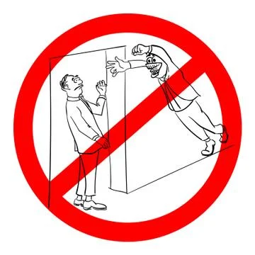 Sign no pranks stick vector cartoon funny Stock Illustration