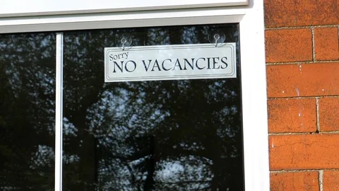 Sign No Vacancies in a window Stock-Footage 89552871