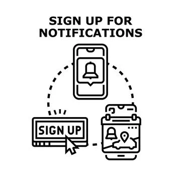 Sign up for notifications vector concept Stock-Illustration