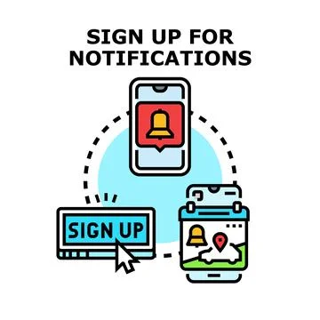 Sign up for notifications vector concept Stock Illustration