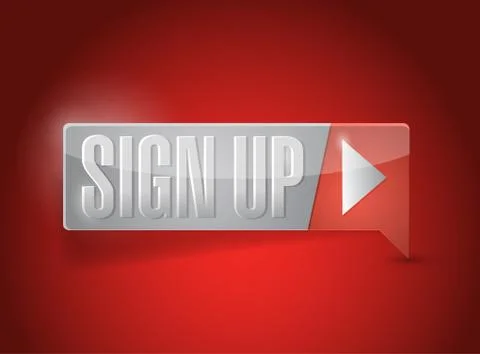 Sign up now button illustration design over red Ilustración de archivo