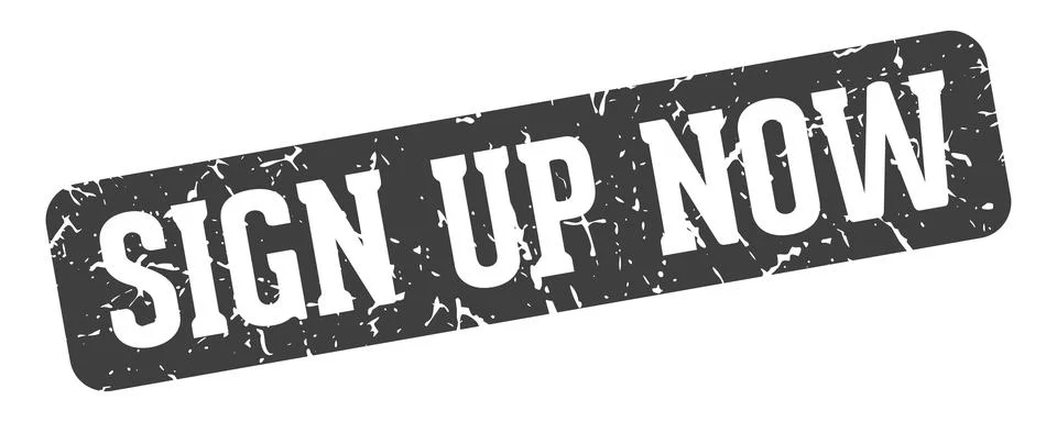 Sign up now rectangular sign. sign up now stamp Illustrazione stock
