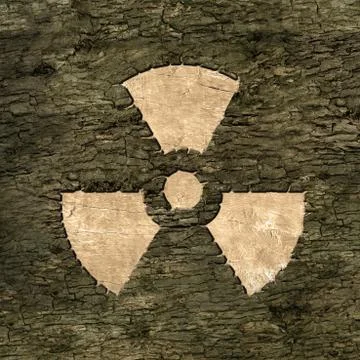 Sign nuclear energy on bark Stock-Illustration