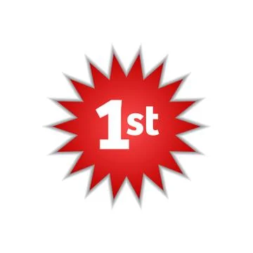 Sign number one first circular star icon isolated sticker badge logo design 스톡 일러스트