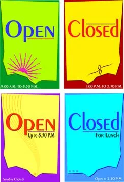 Sign Open Closed Template Stock Illustration