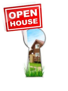 Sign - Open House Illustrazione stock
