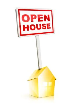 Sign - Open House Stock Illustration